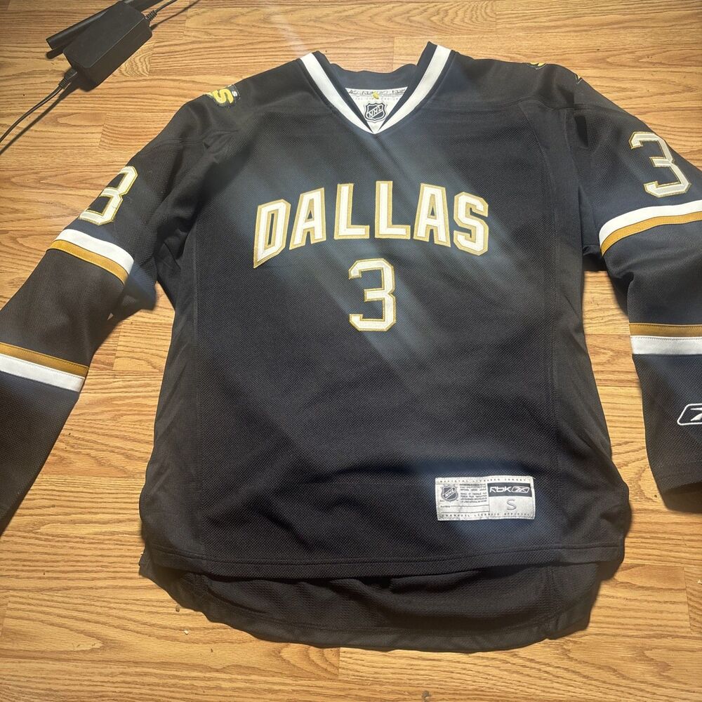 Vintage Reebok Dallas Stars Robidas Authentic NHL Hockey Jersey Black Size Small